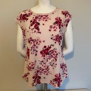 Womens Size Small Pink Flower Blouse